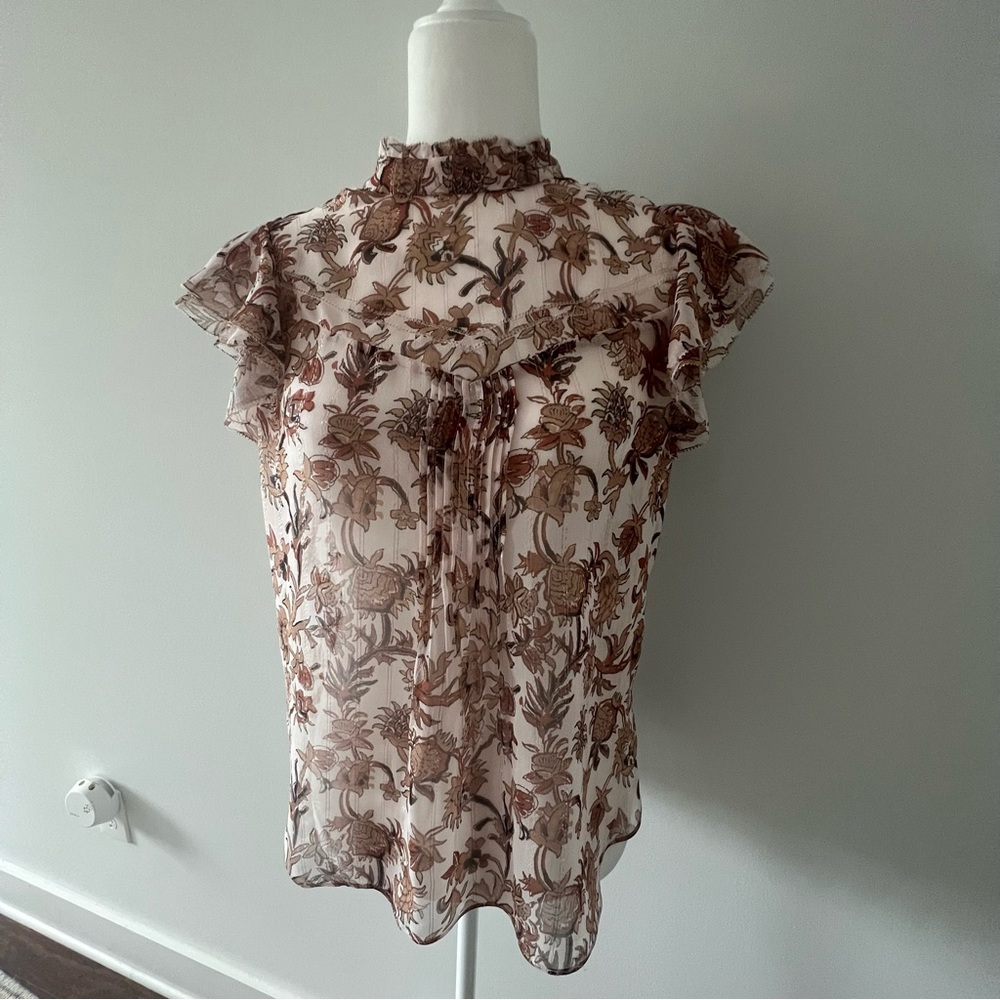 Veronica Beard Luciana Silk Blend Blouse size 6